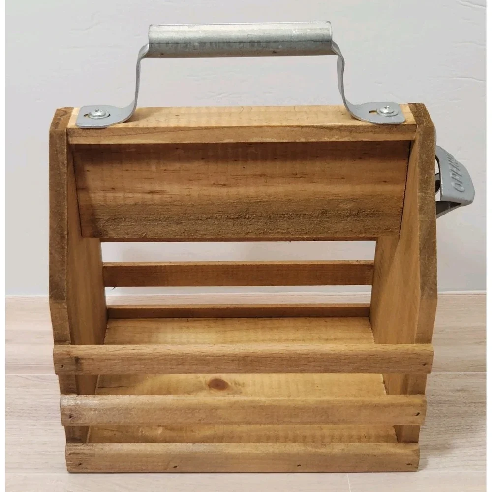 Wooden Beer Carrier - Craft Beer Caddy with Bottle Opener 6 Pack Beer Crate New‎